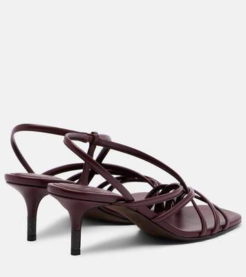 Monili leather slingback sandals | Brunello Cucinelli