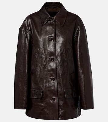 Oversized leather car coat | Balenciaga