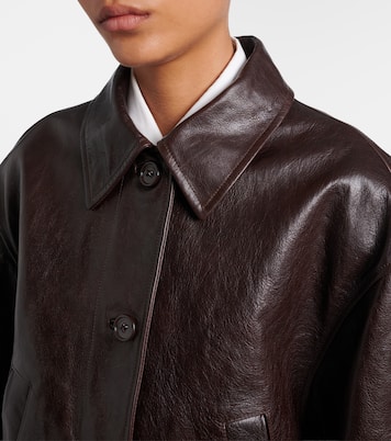 Oversized leather car coat | Balenciaga