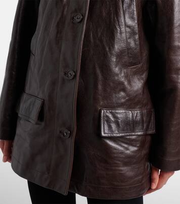 Oversized leather car coat | Balenciaga