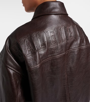 Oversized leather car coat | Balenciaga