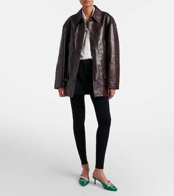 Oversized leather car coat | Balenciaga
