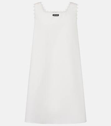 Embroidered cotton and linen minidress | Miu Miu