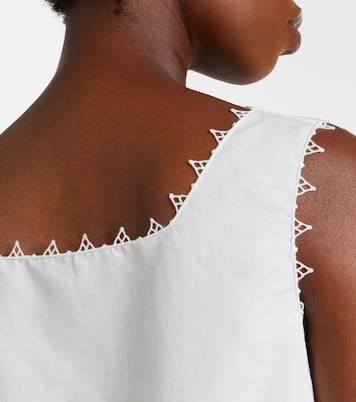 Embroidered cotton and linen minidress | Miu Miu