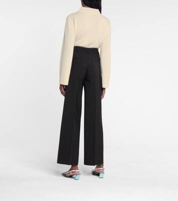 Pantalon ample à taille haute en laine | CO