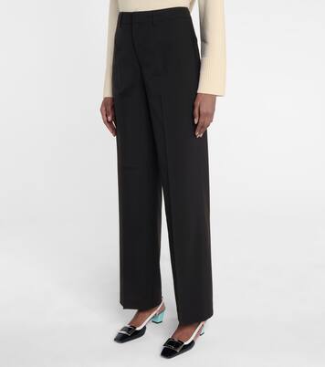 Pantalon ample à taille haute en laine | CO