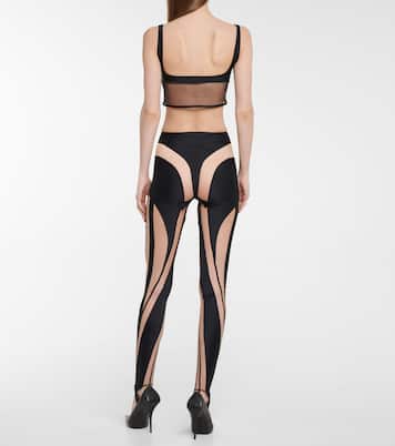 Leggings aus Jersey und Mesh | Mugler