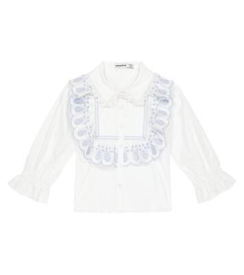Ruffle-trimmed cotton poplin top | Self-Portrait Kids