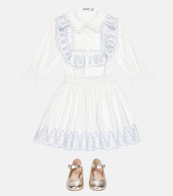 Ruffle-trimmed cotton poplin top | Self-Portrait Kids