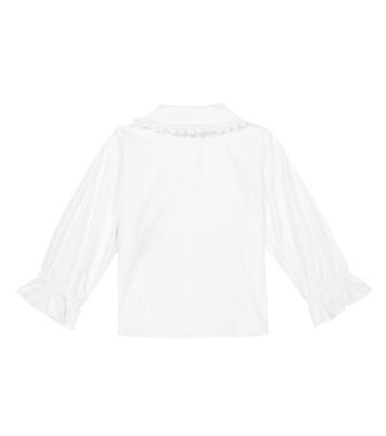 Ruffle-trimmed cotton poplin top | Self-Portrait Kids
