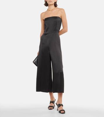 Wide-leg bandeau satin jumpsuit | Vince