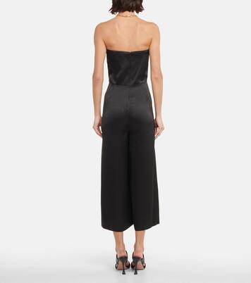 Wide-leg bandeau satin jumpsuit | Vince