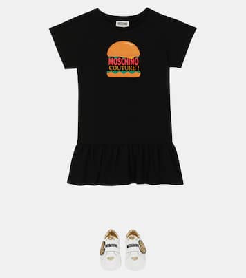 Robe en coton mélangé à logo | Moschino Kids