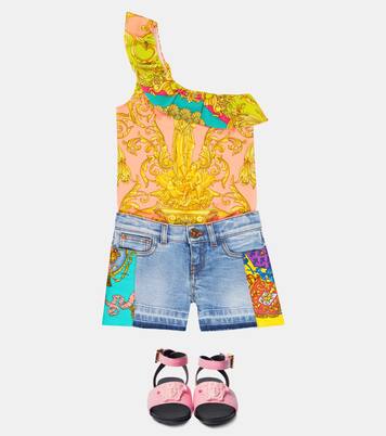Royal Rebellion denim shorts | Versace Kids