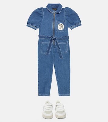 Patch belted denim jumpsuit | Mini Rodini