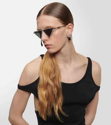 Gafas de sol triangulares con cristales | Gucci