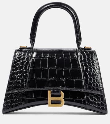 Hourglass XS croc-effect leather crossbody bag | Balenciaga