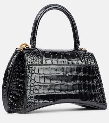 Hourglass XS croc-effect leather crossbody bag | Balenciaga