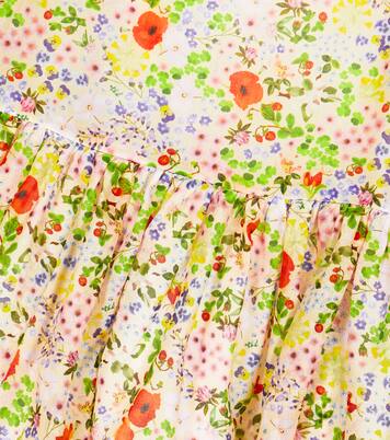 Ruffled floral cotton and silk dress | Paade Mode