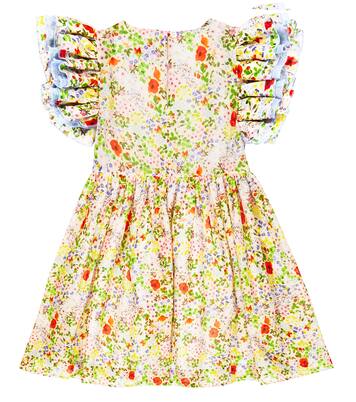 Ruffled floral cotton and silk dress | Paade Mode