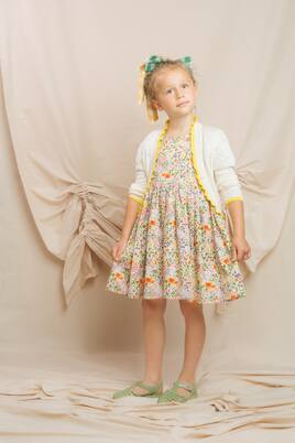 Ruffled floral cotton and silk dress | Paade Mode