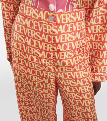 Pantalon ample Versace Allover en soie | Versace