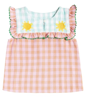 Gingham ruffled cotton top | Stella McCartney Kids