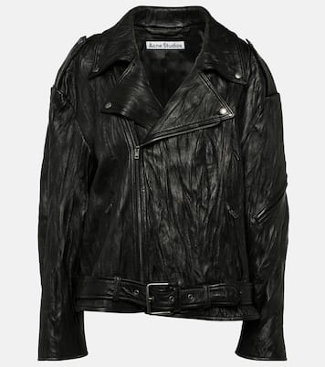 Linor oversized belted leather jacket | Acne Studios