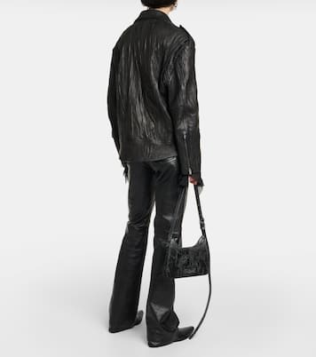 Linor oversized belted leather jacket | Acne Studios