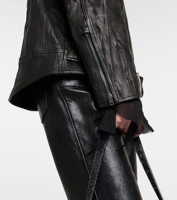 Linor oversized belted leather jacket | Acne Studios