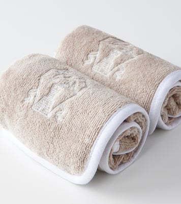 Set de 2 serviettes pour le visage en coton | Brunello Cucinelli