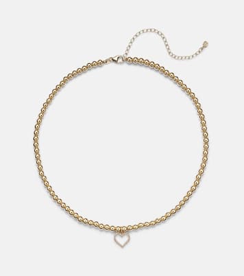 Open Heart 14kt gold choker with diamonds | Sydney Evan