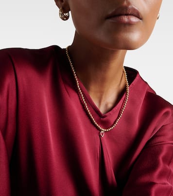 Open Heart 14kt gold choker with diamonds | Sydney Evan