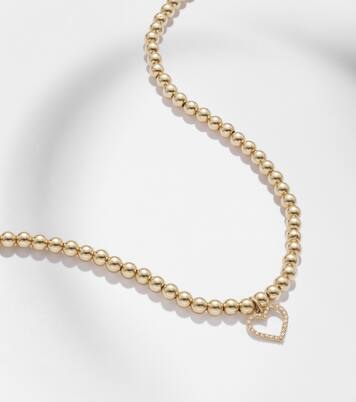 Open Heart 14kt gold choker with diamonds | Sydney Evan