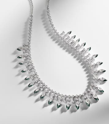 Chocker Drop in oro bianco 18kt con diamanti e smalto | Kamyen