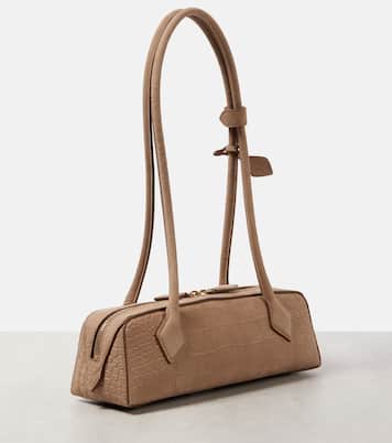 Le Teckel Small croc-effect shoulder bag | Alaïa