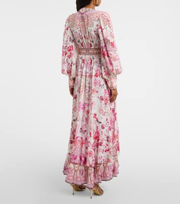 Verziertes Maxikleid aus Seide | Camilla