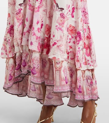 Verziertes Maxikleid aus Seide | Camilla