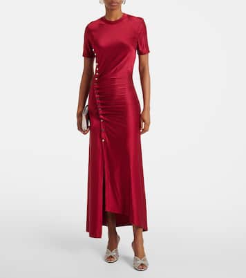 Crystal Lover 75 leather-trimmed mules | Aquazzura