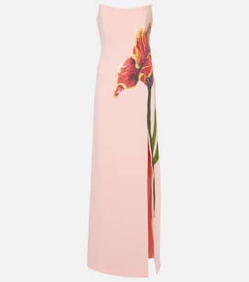 Margita floral crêpe corset gown | Costarellos