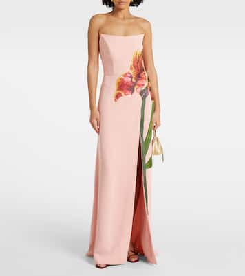 Margita floral crêpe corset gown | Costarellos