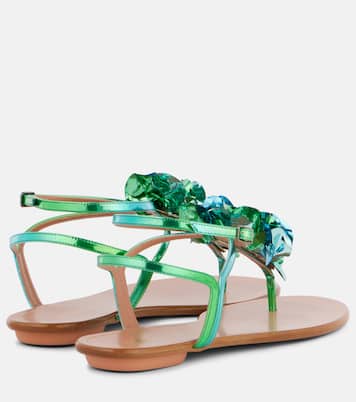 Sandalen Summer Sun aus Metallic-Leder | Aquazzura