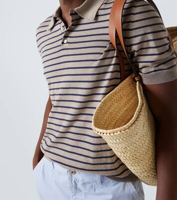 Knitted striped cotton-blend polo shirt | Loewe