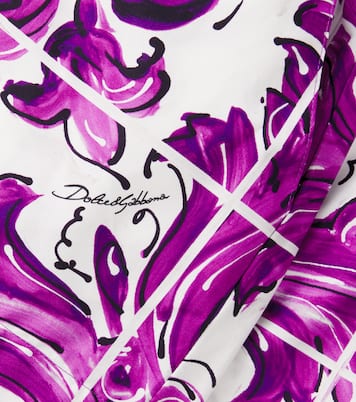 Majolica printed cotton poplin shorts | Dolce&Gabbana Kids