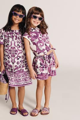 Majolica printed cotton poplin shorts | Dolce&Gabbana Kids