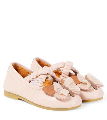 Mileni appliqué leather ballet flats | Donsje