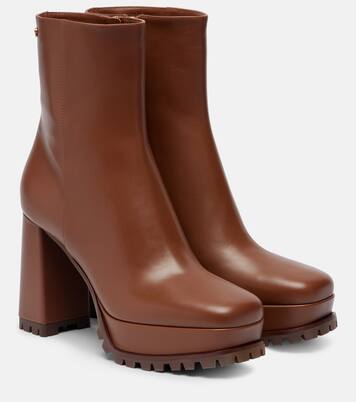 Harlem 70 leather platform ankle boots | Gianvito Rossi