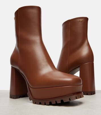 Harlem 70 leather platform ankle boots | Gianvito Rossi