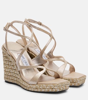 Ayla 110 metallic leather wedges | Jimmy Choo