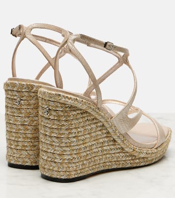 Ayla 110 metallic leather wedges | Jimmy Choo